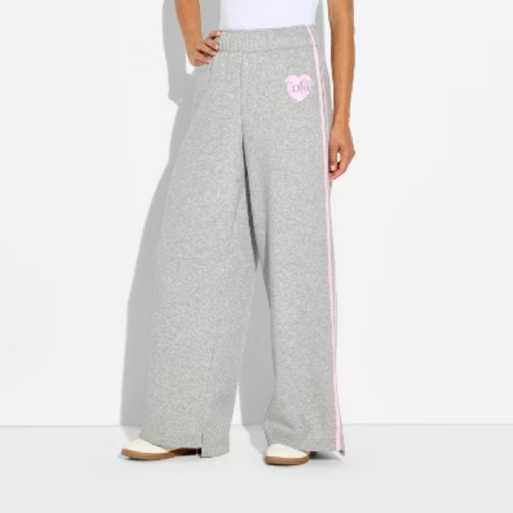 Women's Diet Coke Bow Graphic Sweatpants - Gray TARGET Collab